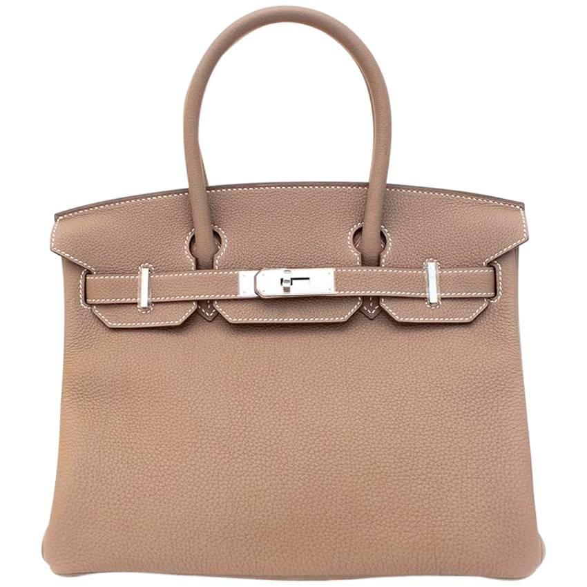 Hermes Etoupe 30cm Birkin Bag For Sale