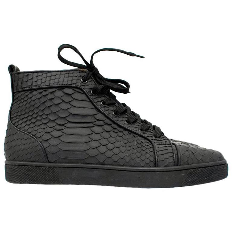 Christian Louboutin Black Python High Top Sneakers For Sale at 1stDibs | christian louboutin python sneakers, python louboutin sneakers, christian louboutin