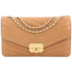 Used Chanel Gabrielle Flap Bag Chevron Leather Medium