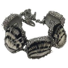 CHANEL Bracelet in Feathers and Silver Plated Metal