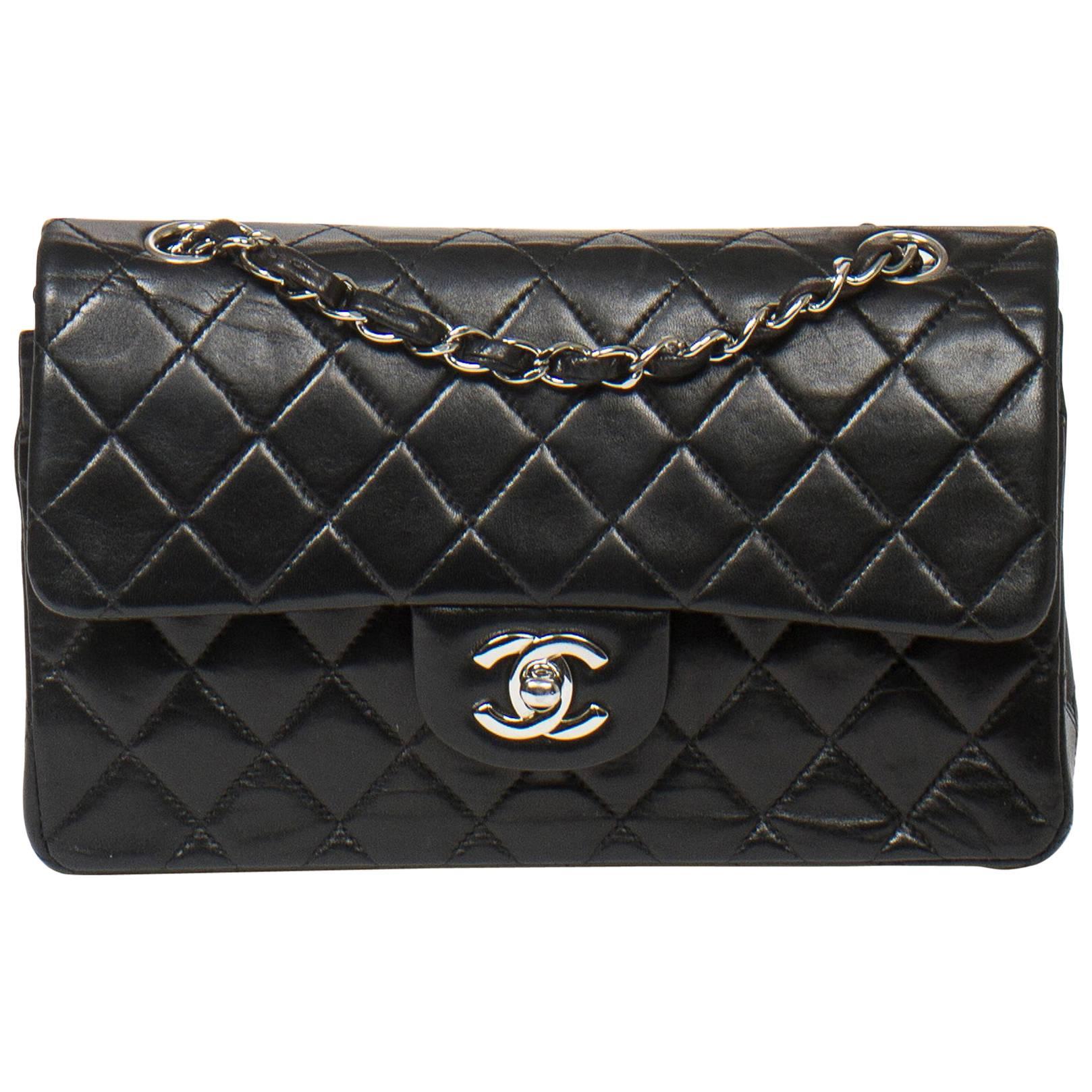 Chanel Classic Double Flap 23 Black Quilted Leather