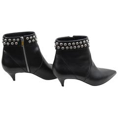 Yves Saint Laurent Studded Black Letaher Boots. Size 37 (US 5.5)