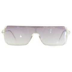 Prada Clear Rectangular Sunglasses with Purple Tinted Lenses