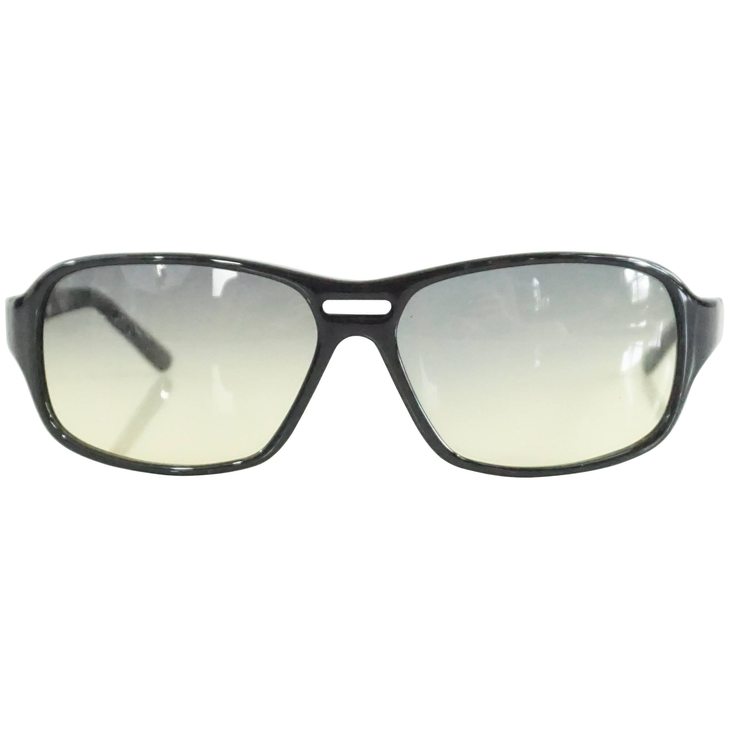 Prada Black Framed Sunglasses with Yellow Tinted Lenses For Sale at ...