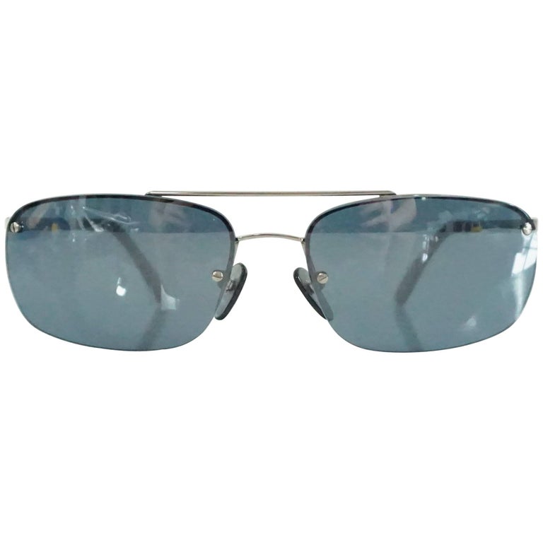 Louis Vuitton Silver Frameless Rectangular Sunglasses at 1stDibs