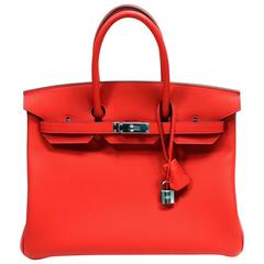 Hermès Geranium Togo 35 cm Birkin Bag with Palladium