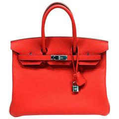 Hermès Geranium Togo 35 cm Birkin Bag with Palladium 5