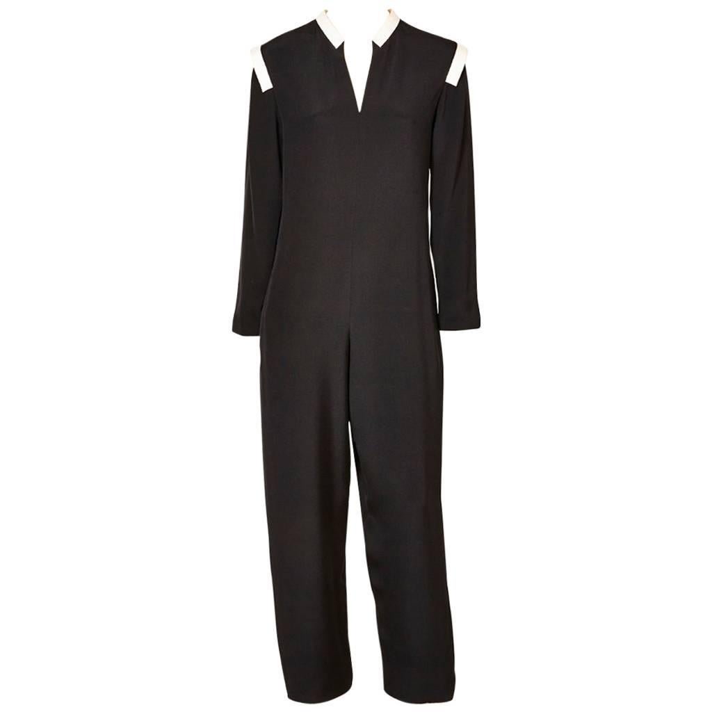 Geoffrey Beene Jumpsuit with White Detail For Sale