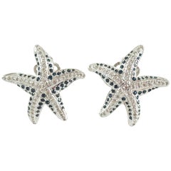 Replica Starfish with Blue Stones Earrings