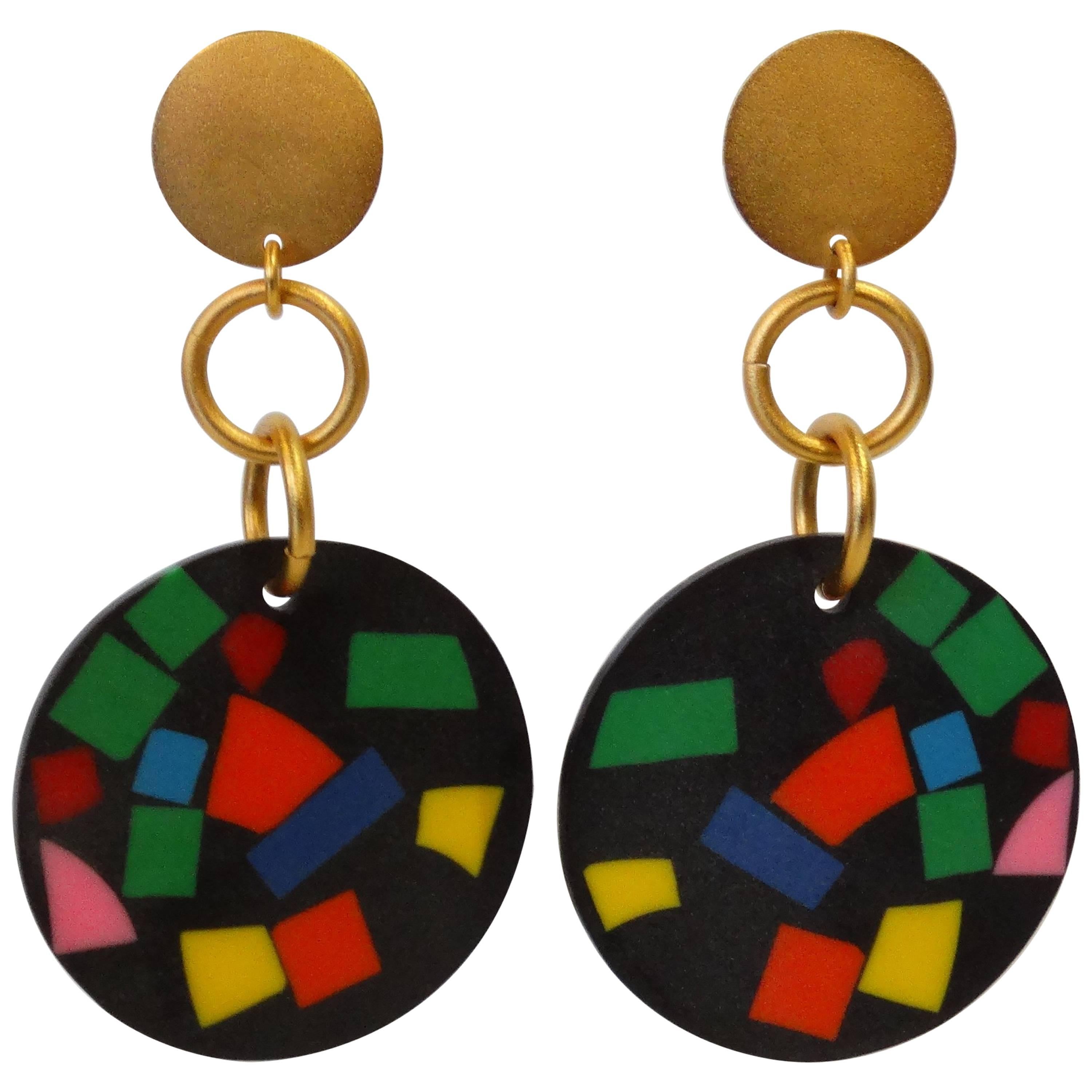 1980s Martha Sturdy Confetti Earrings