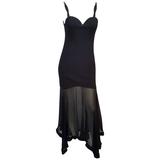 Vestito Versace anni '90 con fazzoletto in chiffon