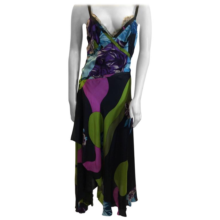 Christian Lacroix Silk Printed Maxi Dress For Sale at 1stDibs