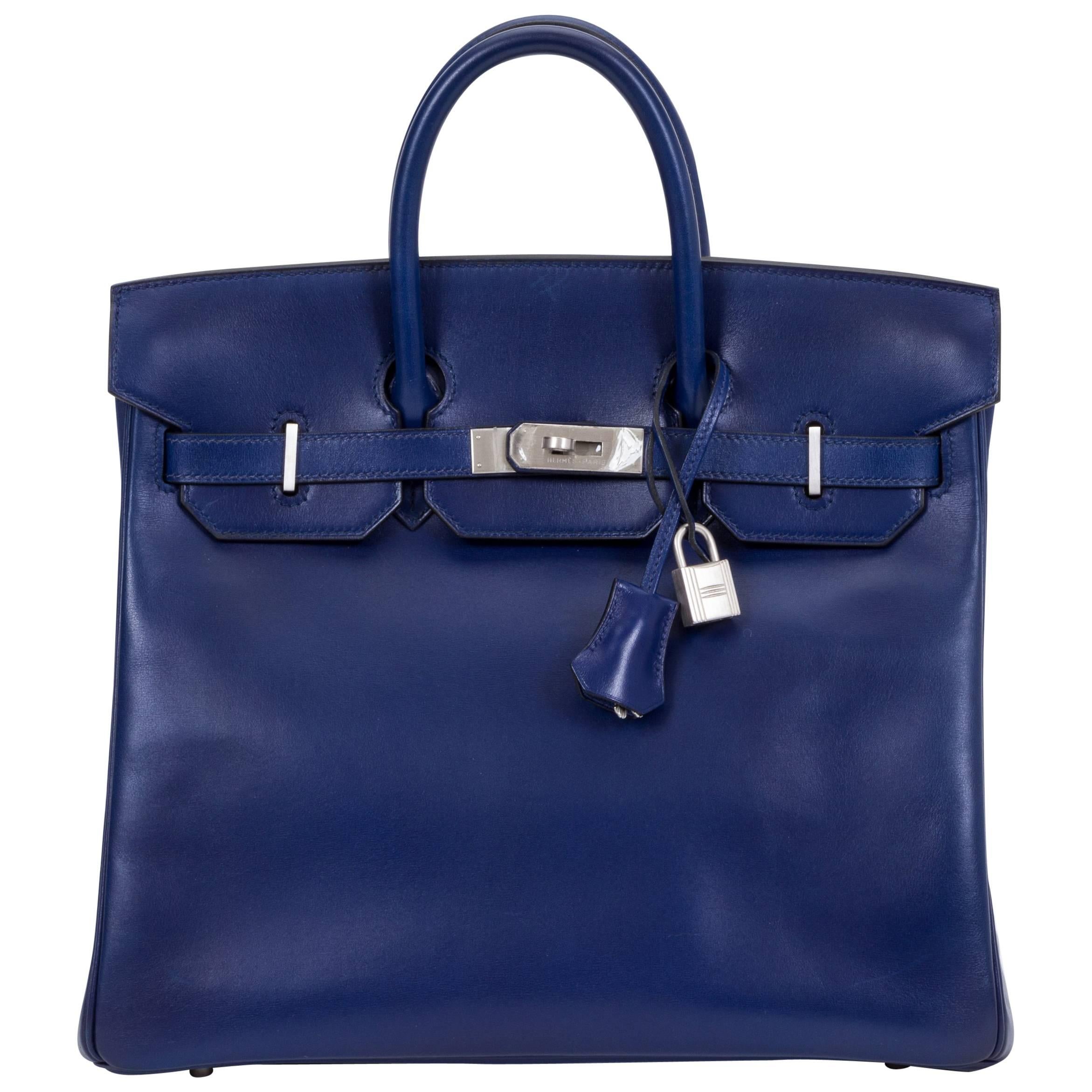 Hermès Blue Sapphire Box Birkin Bag