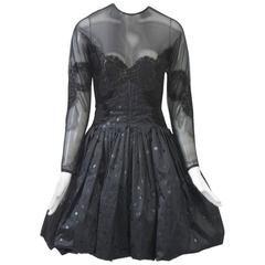 Geoffrey Beene Black Pouf Cocktail Dress