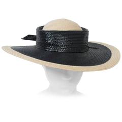 Vintage Mr. John Natural/Black Straw Hat