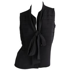  Chanel Silk Sleeveless Blouse - black 