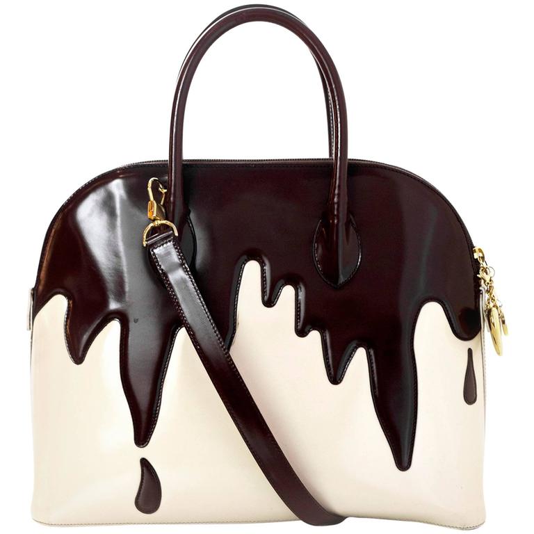 Moschino Redwall Vintage Collector's Dripping Chocolate Top Handle Bag ...