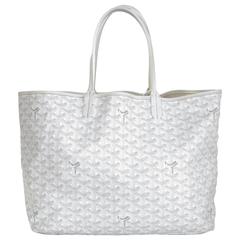 Goyard White St. Louis PM Chevron Tote Bag