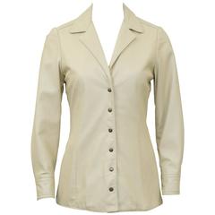 1970s Anne Klein Beige Leather Jacket 11