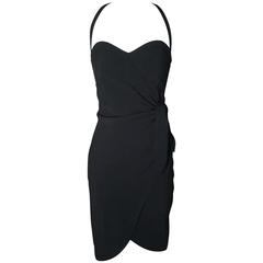 Moschino Couture Cruise Me Baby 1980s Little Black Dress Halter Wrap 12