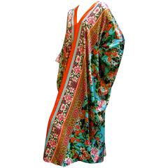 Natori Vibrant Floral Print Caftan Lounge Gown 10