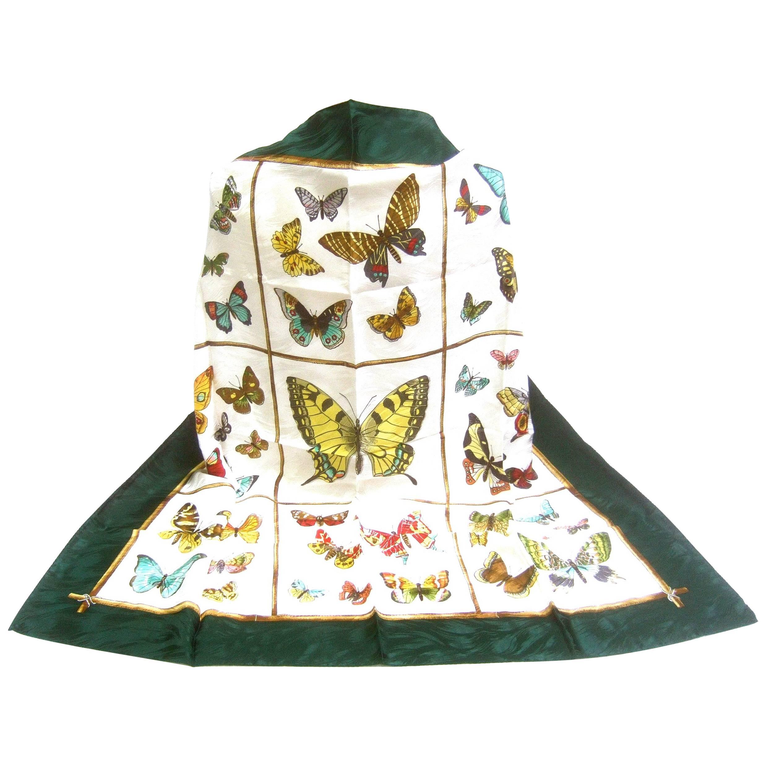 Italian Luxurious Silk Hand Rolled Butterfly Scarf  