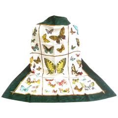 Vintage Italian Luxurious Silk Hand Rolled Butterfly Scarf  