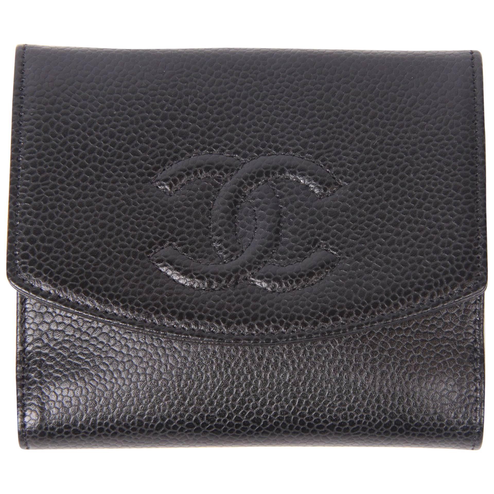 Chanel Caviar Leather CC Billfold Wallet - black 