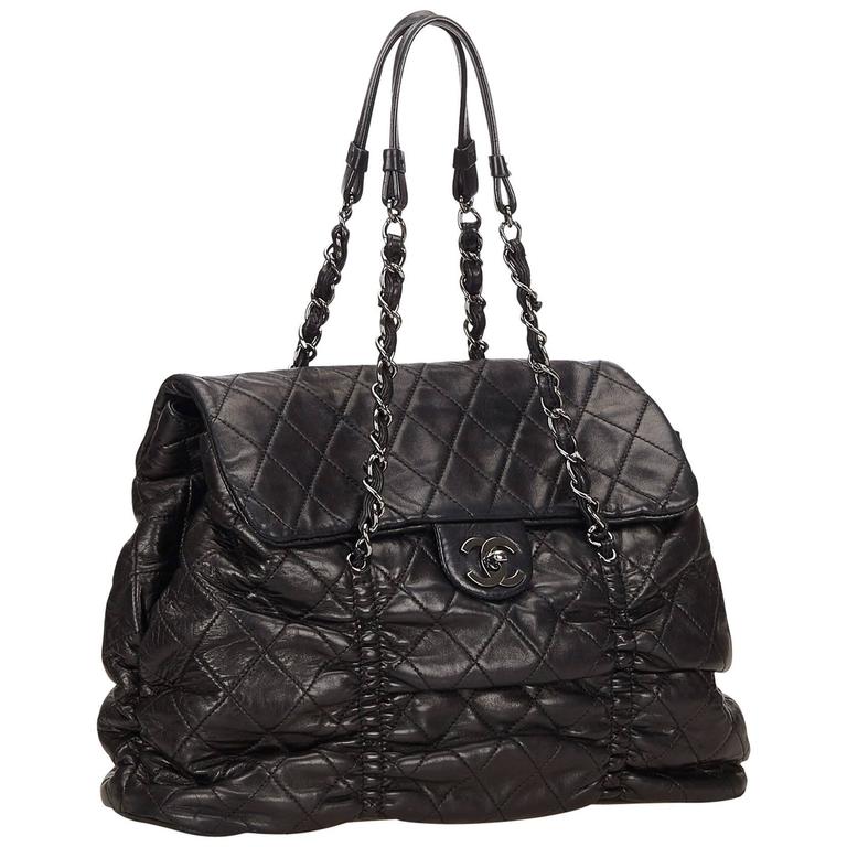 Chanel Black Quilted Lambskin Leather Matelasse Tote Bag For At Chanel Black Quilted Lambskin Leather Matelasse Tote Bag For