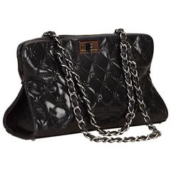 Chanel Black Quilted Patent Reissue 2.55 Chain Shoulder Bag 