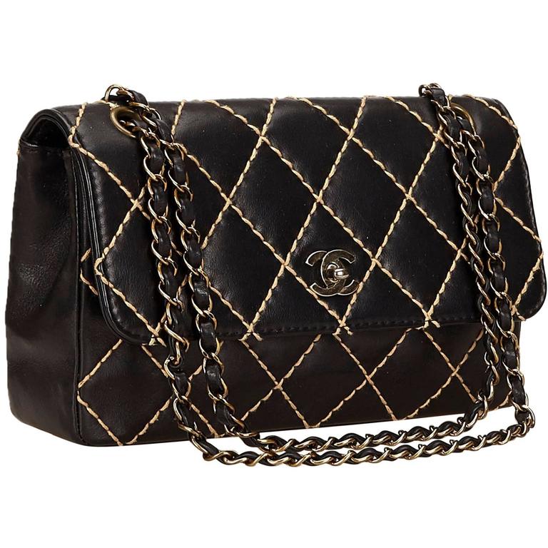 Chanel Black Leather Wild Stitch Single Flap Chain Shoulder Bag (Authentic  Pre-Owned) - ShopStyle