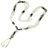 Sautoir francese Art Deco in cristallo e getto d'acqua