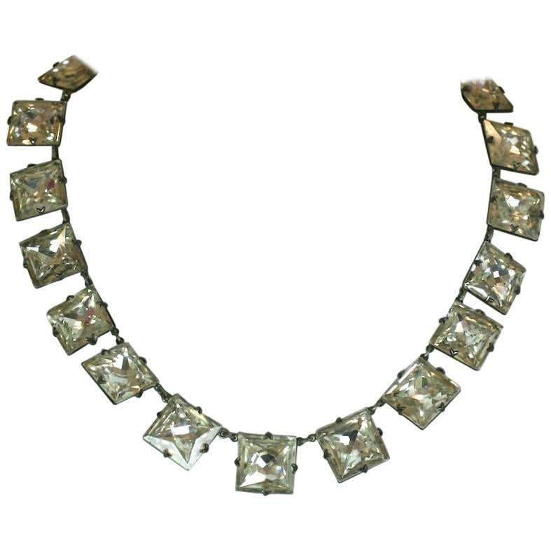 Art Deco Crystal Paste Riviere Necklace