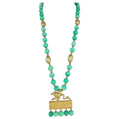 1970s Kenneth Jay Lane Dragon Pendant Necklace 11