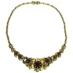 1939 Alfred Philippe Trifari Pave Floral Trembler Necklace 5