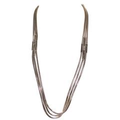 YSL Silver Geometric Rope Necklace