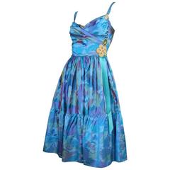 1990's Tracy Feith Ikat Cocktail Dress