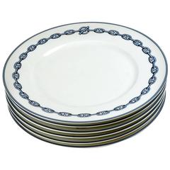 Hermes Chaine d'Ancre Blue - Grandes assiettes plates:: lot de six