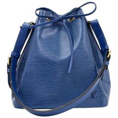 Vintage Louis Vuitton Petit Noe Blue Epi Leather Shoulder Bag 