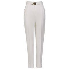 STEFANO PILATI For YSL White Crepe Trouser