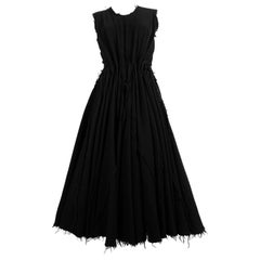 2003 JUNYA WATANABE black Victorian 'tattered' pleated runway dress