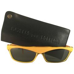 New Vintage Alain Mikli Two Tone Yellow 0123 Made in France Sunglasses 1980's