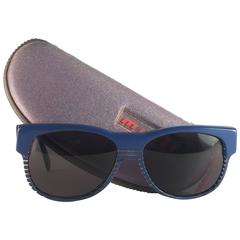 New Vintage Alain Mikli Blue Stripes 86313 Made in France Sunglasses 1980's 5