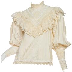 1970s Victoriana Blouse made from Antique Lace 7