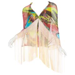 Missoni Runway Fringed Chiffon Scarf Top