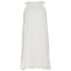 1960s Pleated Lace Mod Swing Dress with Crystals 10