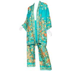 Vintage Beautiful 1960s Chinese Silk Pjamas and Kimono