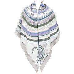 Hermes Tohu Bohu Grey Blue Natural Cashmere Silk Shawl Scarf Grail! 10
