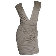 Balmain Runway Plunge Ruched Dress