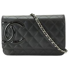 Chanel 3way Black Cambon CC Wallet on Chain WOC Crossbody Purse Clutch 7